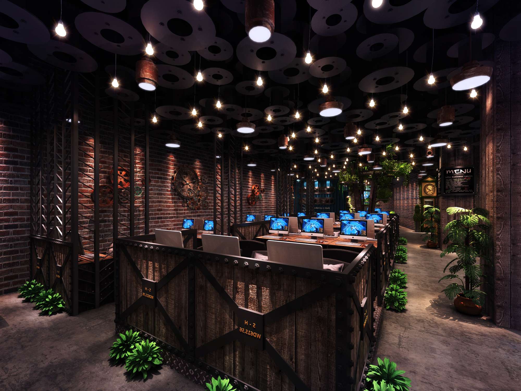 原木復古風格網(wǎng)吧裝修設計-第2張圖片-上海古都建筑設計集團 原木復古風格網(wǎng)吧裝修設計-第2張圖片-上海古都建筑設計集團