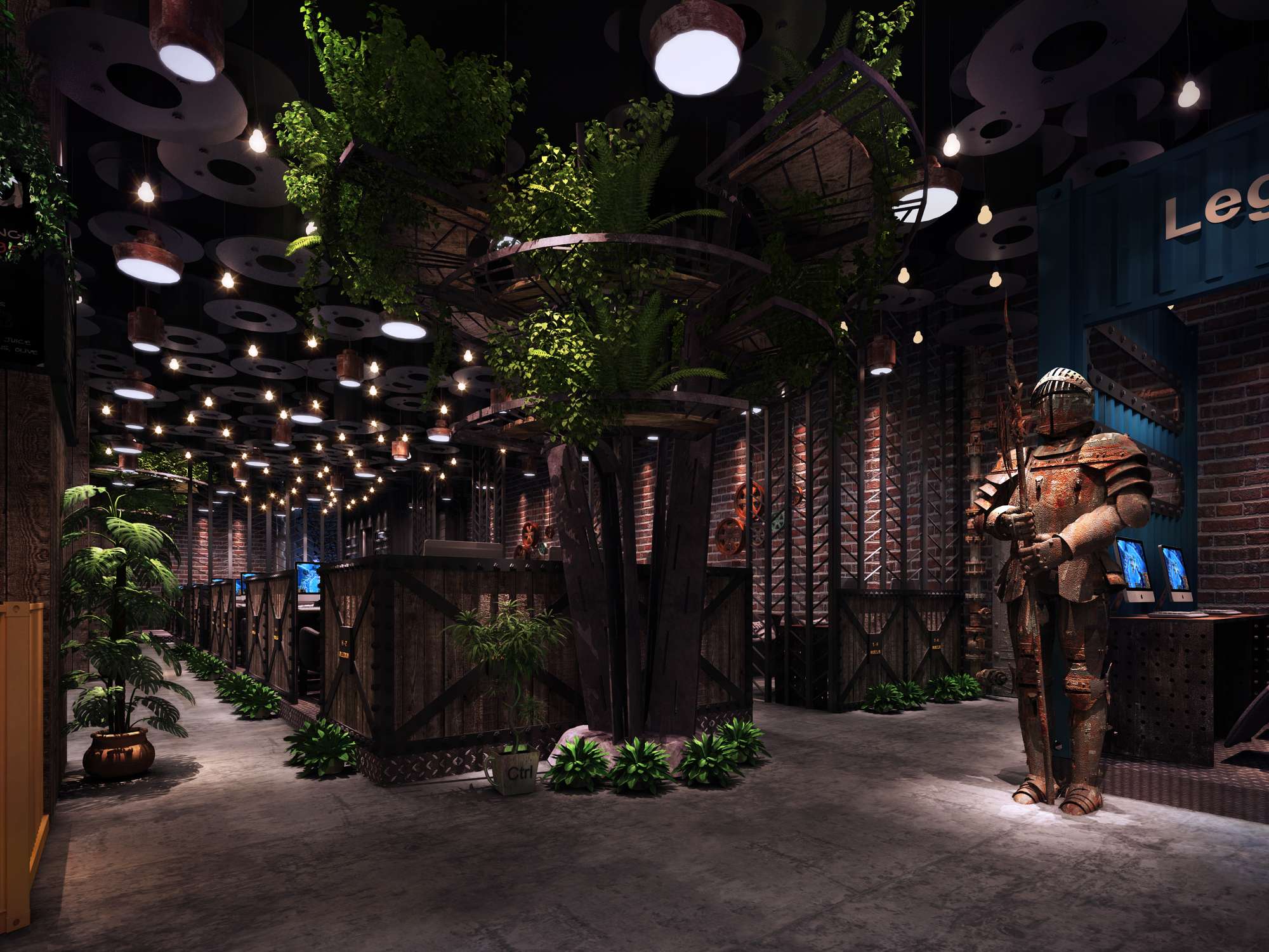 原木復古風格網(wǎng)吧裝修設計-第4張圖片-上海古都建筑設計集團 原木復古風格網(wǎng)吧裝修設計-第4張圖片-上海古都建筑設計集團