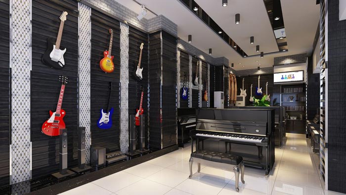 現(xiàn)代時尚琴行辦公室裝修設(shè)計(jì)-第2張圖片-上海古都建筑設(shè)計(jì)集團(tuán)