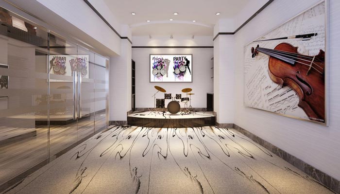 現(xiàn)代時尚琴行辦公室裝修設(shè)計(jì)-第3張圖片-上海古都建筑設(shè)計(jì)集團(tuán)